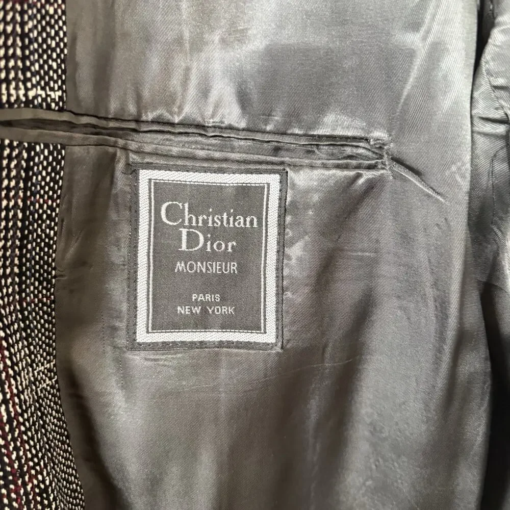 Vintage Christian Dior Monsieur 100% Silk Tweed Blazer Jacobson’s Sport Coat